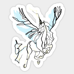 Single Line - Pegasus Sticker